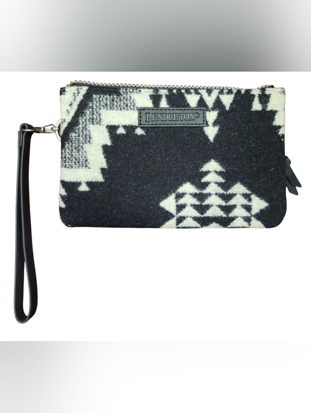 Pendleton Black & White Wool Wristlet Clutch